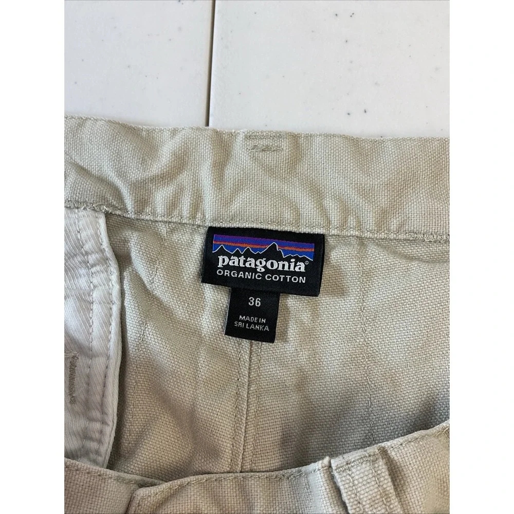 Vtg 90s Patagonia Original Stand Up Shorts Men 36 Beige Canvas Organic Cotton
